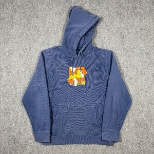 Undefeated Navy Blue Center Camo Logo Hoodie Size Medium 0211